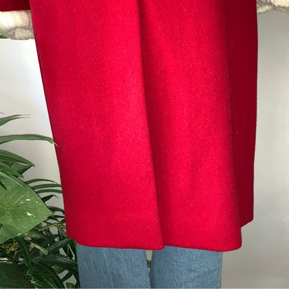 v i n t a g e :: Vibrant Double Breasted Long Wool Leather Coat - Picture 13 of 16